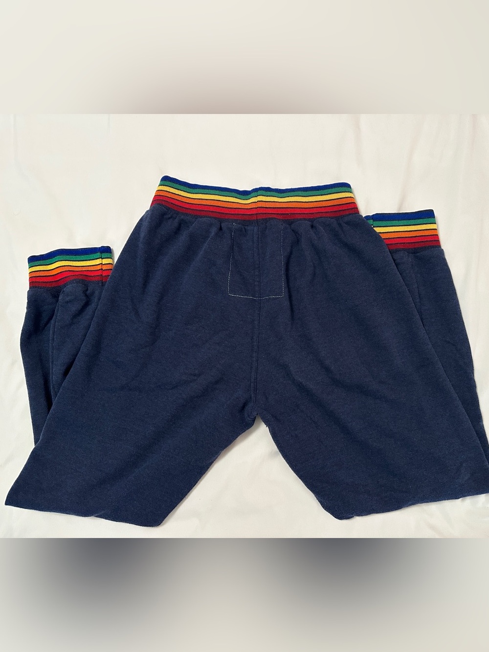 Aviator Nation Navy Rainbow Trim Sweatpants. Medium - Picture 2 of 5